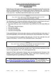 Form CSD401 Notice of Motion and Motion to Stop Cost of Living Adjustment Instructions - Minnesota