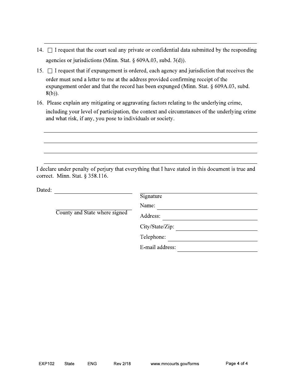 Form EXP102 - Fill Out, Sign Online and Download Fillable PDF ...