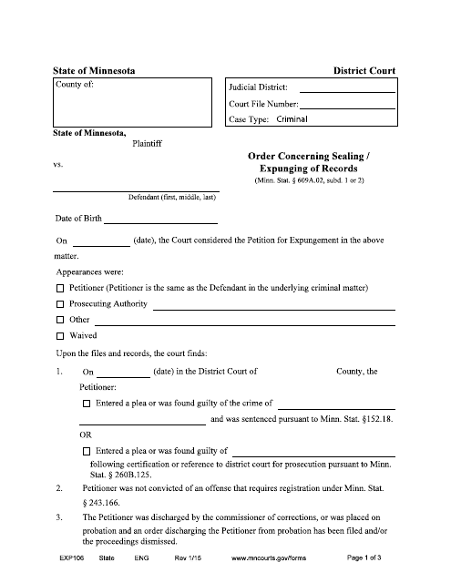 Form EXP106  Printable Pdf