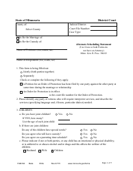 Document preview: Form FAM104 Alternate Scheduling Statement - Minnesota