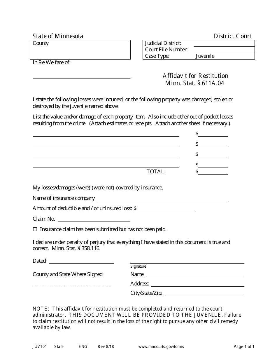 Form JUV101 - Fill Out, Sign Online and Download Printable PDF ...