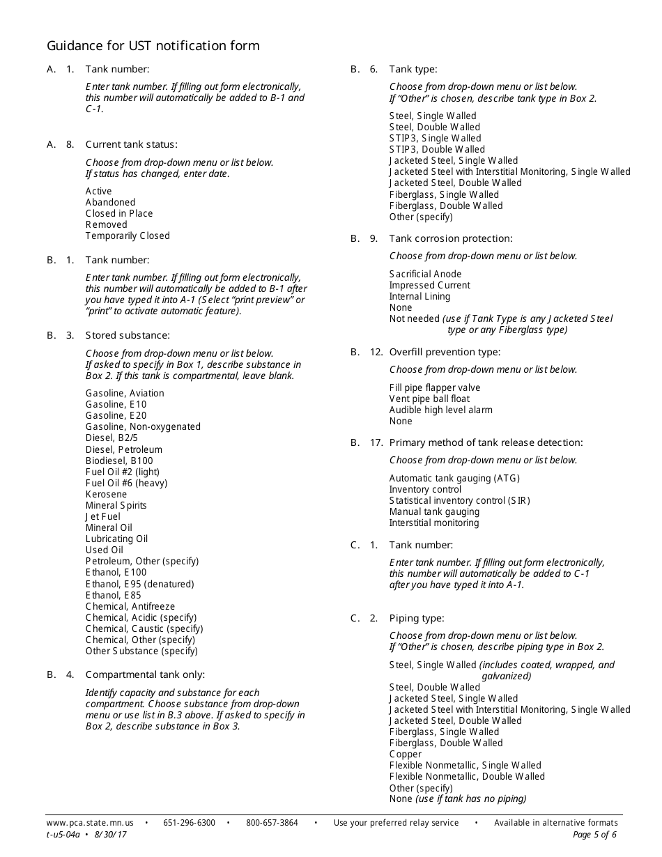 Ust Notification Form - Minnesota, Page 5