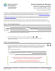Environmental Review Pre-screening Form - Minnesota
