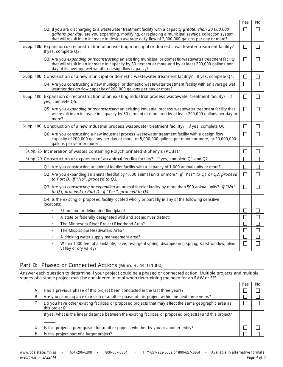 Environmental Review Pre-screening Form - Minnesota, Page 4