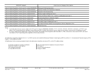 Form RP-07 Neshap Requirements Form for Registration Permits - Air Quality Permit Program - Minnesota, Page 3