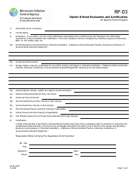 Form RP-D3 Option D Hood Evaluation and Certification - Air Quality Permit Program - Minnesota