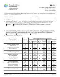 Document preview: Form RP-D2 Option D Control Equipment - Air Quality Permit Program - Minnesota