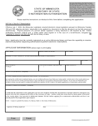 Document preview: E-Notarization Authorization Form - Minnesota