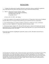 E-Notarization Authorization Form - Minnesota, Page 2