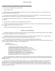 Authorization for Background Check of Host Family Members - Minnesota, Page 2