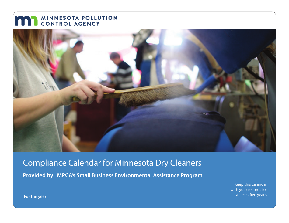 Compliance Calendar for Minnesota Dry Cleaners - Minnesota, Page 1