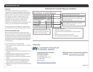 Compliance Calendar for Minnesota Dry Cleaners - Minnesota, Page 2