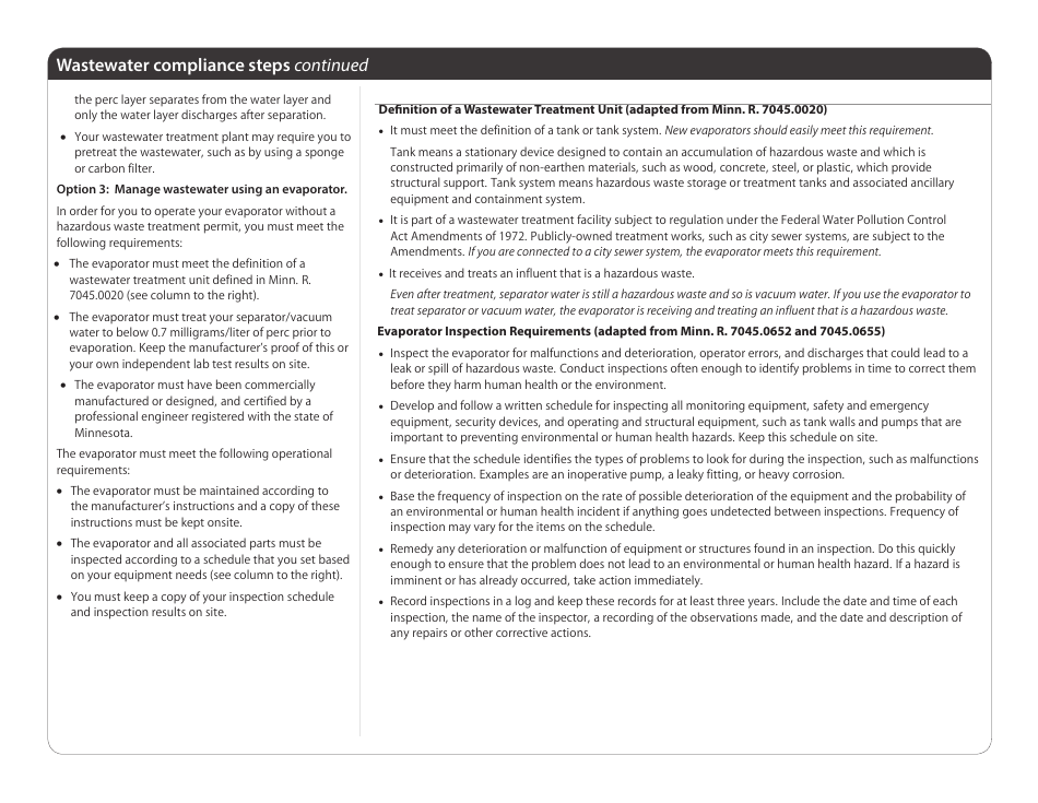 Compliance Calendar for Minnesota Dry Cleaners - Minnesota, Page 8