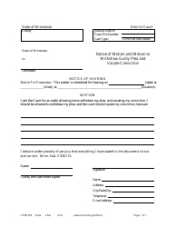 Document preview: Form CRM1002 Notice of Motion and Motion to Withdraw Guilty Plea and Vacate Conviction - Minnesota