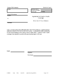 Document preview: Form CRM903 Agreement to Visual or Audio Coverage - Minnesota