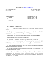 Document preview: Appendix C Petition to Enter Plea of Guilty by Pro Se Defendant - Minnesota