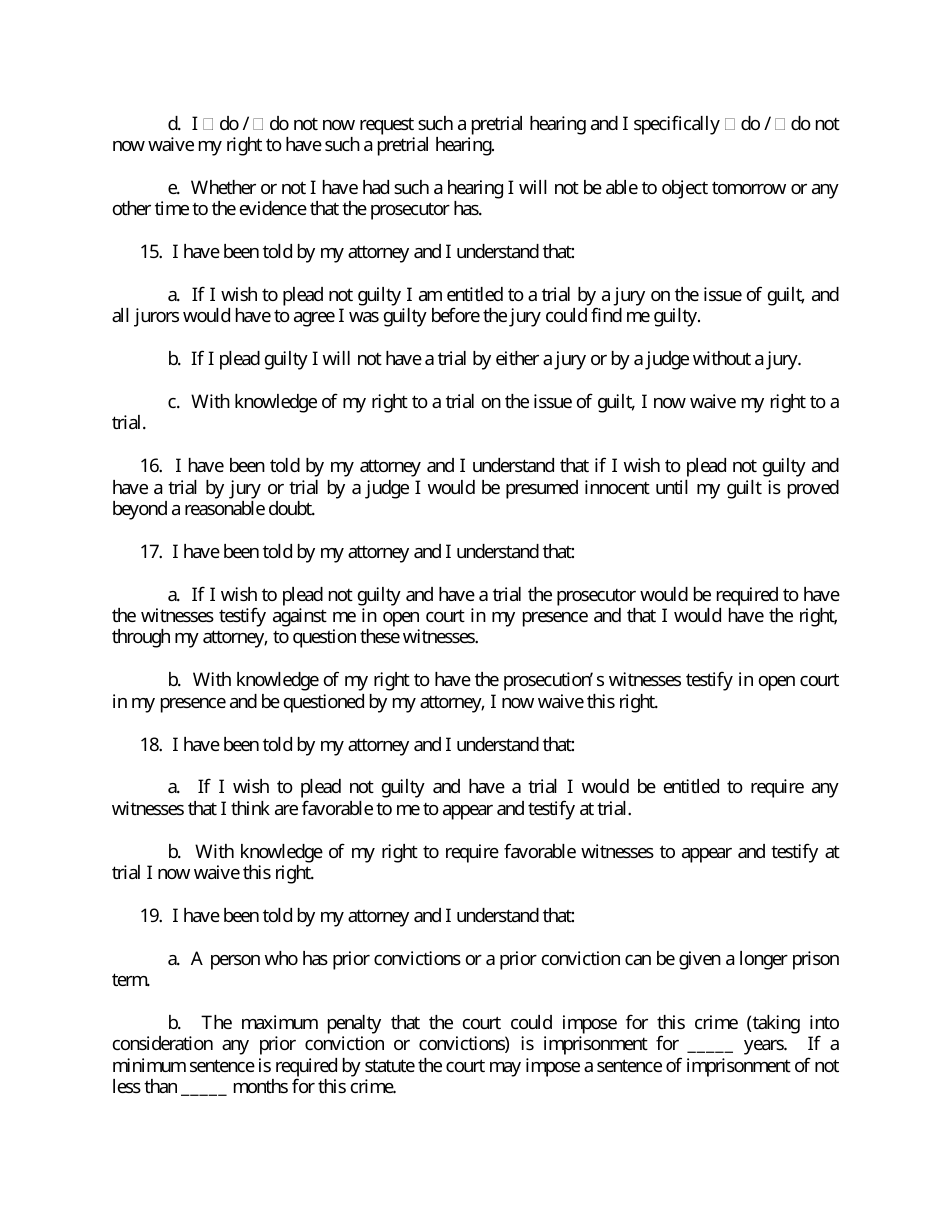 Appendix A Petition to Enter Plea of Guilty in Felony Case Pursuant to Rule 15 - Minnesota, Page 3