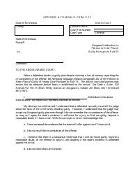 Document preview: Appendix H Norgaard Addendum to Petition to Enter Plea of Guilty Pursuant to Rule 15 - Minnesota
