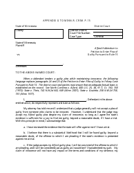 Document preview: Appendix G Alford Addendum to Petition to Enter Plea of Guilty Pursuant to Rule 15 - Minnesota