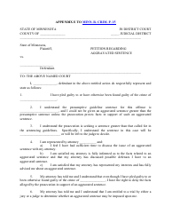 Document preview: Appendix E Petition Regarding Aggravated Sentence - Minnesota