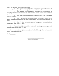 Appendix F Petition Regarding Aggravated Sentence by Pro Se Defendant - Minnesota, Page 2