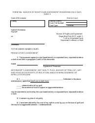 Document preview: Form 32B Waiver of Rights and Agreement Regarding Rule 26.01, Subd. 3 - Minnesota