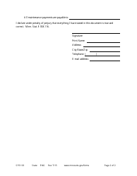 Form SPS103 Affidavit of Default of Maintenance Judgment - Minnesota, Page 2
