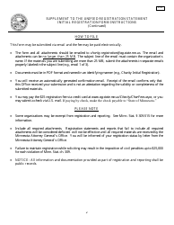 Form CS1 Supplement to the Unified Registration Statement Initial Registration Form - Minnesota, Page 2