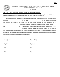 Form CS1 Supplement to the Unified Registration Statement Initial Registration Form - Minnesota, Page 4