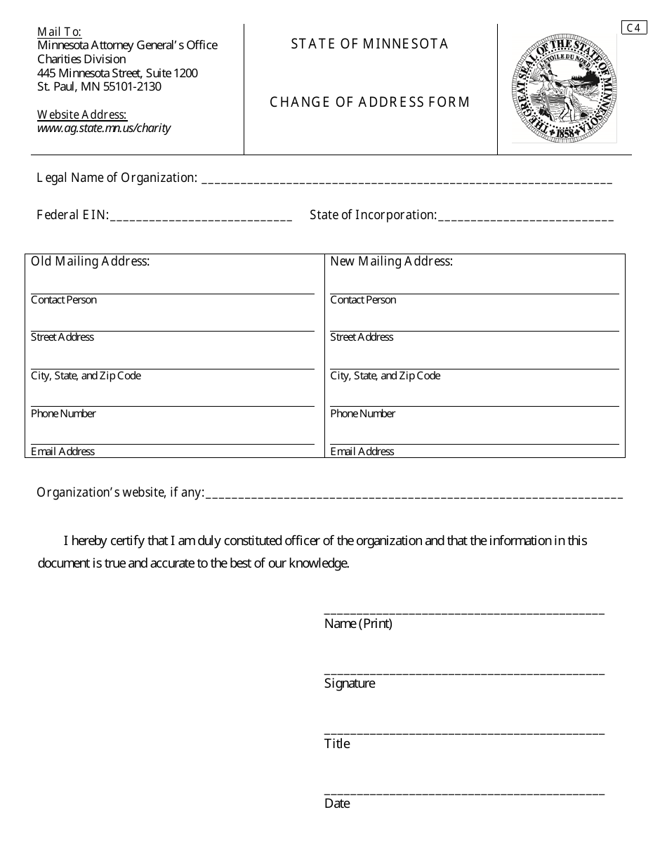 Form C4 - Fill Out, Sign Online and Download Fillable PDF, Minnesota ...