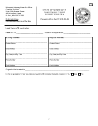 Form T3 Charitable Trust Exemption Form - Minnesota, Page 2