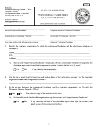 Form PFR2 Professional Fundraiser Solicitation Notice - Minnesota, Page 3