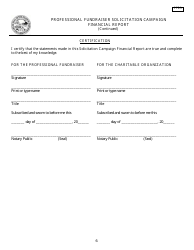 Form PFR3 Professional Fundraiser Solicitation Campaign Financial Report - Minnesota, Page 6