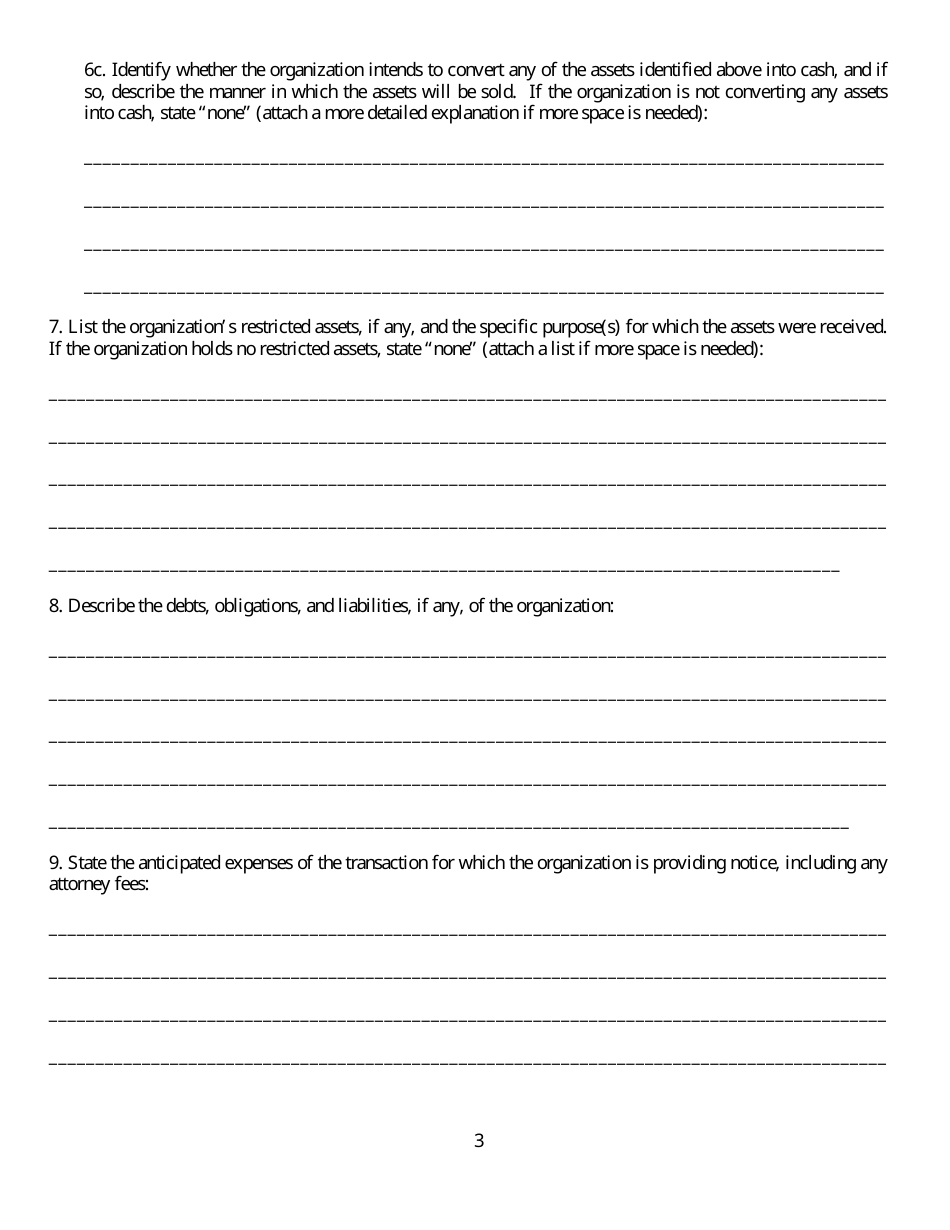 Notice of Intent to Dissolve, Merge, Convert, Consolidate, or Transfer Assets - Minnesota, Page 3