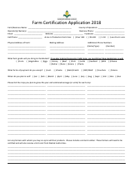 &quot;Farm Certification Application Form&quot; - Mississippi, 2018