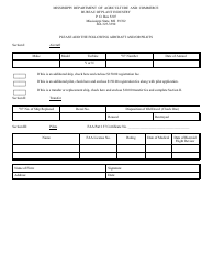 Document preview: Add/Transfer Pilot/Aircraft Form - Mississippi