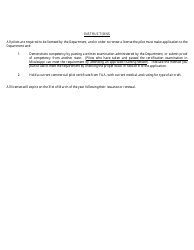 Application for Pilot&#039;s License Renewal - Mississippi, Page 2