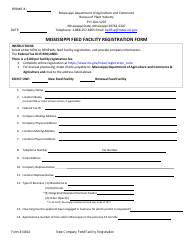 Document preview: Form 1440A Mississippi Feed Facility Registration Form - Mississippi