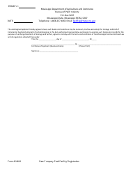 Form 1440A &quot;Mississippi Feed Facility Registration Form&quot; - Mississippi, Page 2