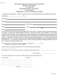 Document preview: Form 1446 Commercial Feed Tonnage Report - Mississippi