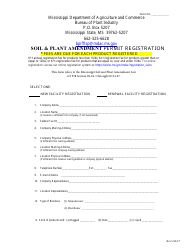 Soil &amp; Plant Amendment Permit Registration Form - Mississippi
