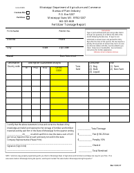 Document preview: Form 0978 Fertilizer Tonnage Report - Mississippi