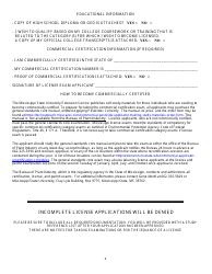 License Exam Application for Pest and Weed Control Categories, Landscape Horticulturist and Tree Surgery - Mississippi, Page 4