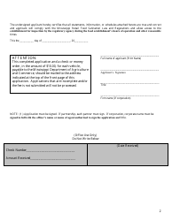Application for Mobile Retail Food Sanitation License - Mississippi, Page 2