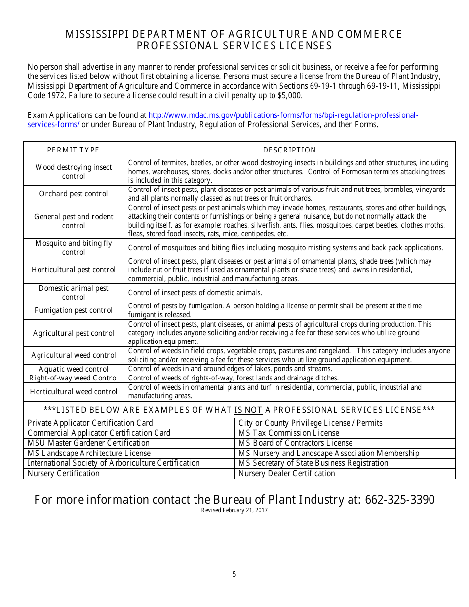 Permit Examination Application Form - Mississippi, Page 5