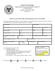 Application for Grain Dealer License - Mississippi