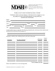 Publication Permission Form - Mississippi