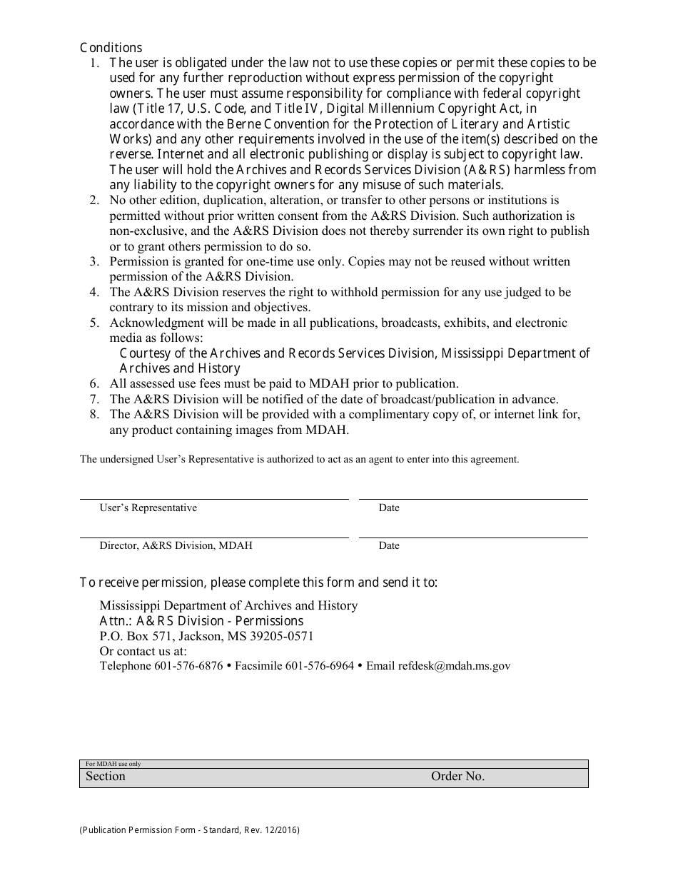 Publication Permission Form - Mississippi, Page 2