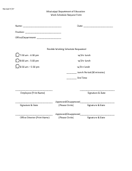 Document preview: Work Schedule Request Form - Mississippi