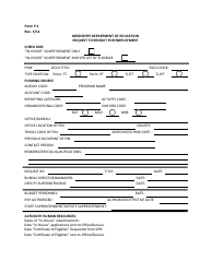 Form P-1 &quot;Request to Recruit for Employment&quot; - Mississippi